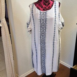 Studio One Ivory Cold Shoulder Dress  - Size 2X